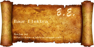 Baur Elektra névjegykártya